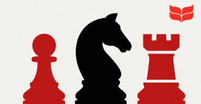 Grinnell Chess Club logo with black and red chess pieces