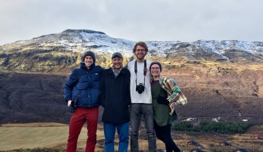 Students and Professor Tim Arner in Iceland