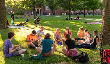 Students at a picnic.