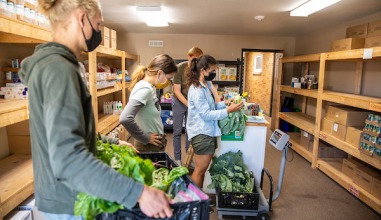 Delivering produce from the college garden to MICA