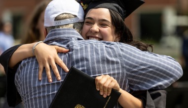 Hugs with family after the 2023 Commencement Ceremony 