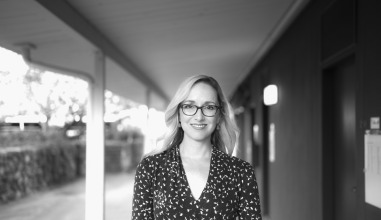 Black and white image of Kathleen Belew