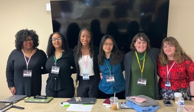 Petrouchka Moïse with students at the University at Pittsburgh for the Haitian Studies Association 36th conference 