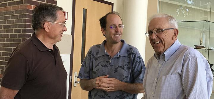 A former faculty member, an alumnus, and a professor emeritus walk into an ice cream social.