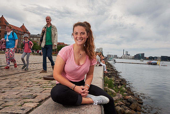 Lucy Chechik ’18 at the Copenhagen harbor