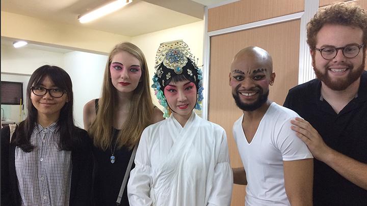 4 student performers in makeup