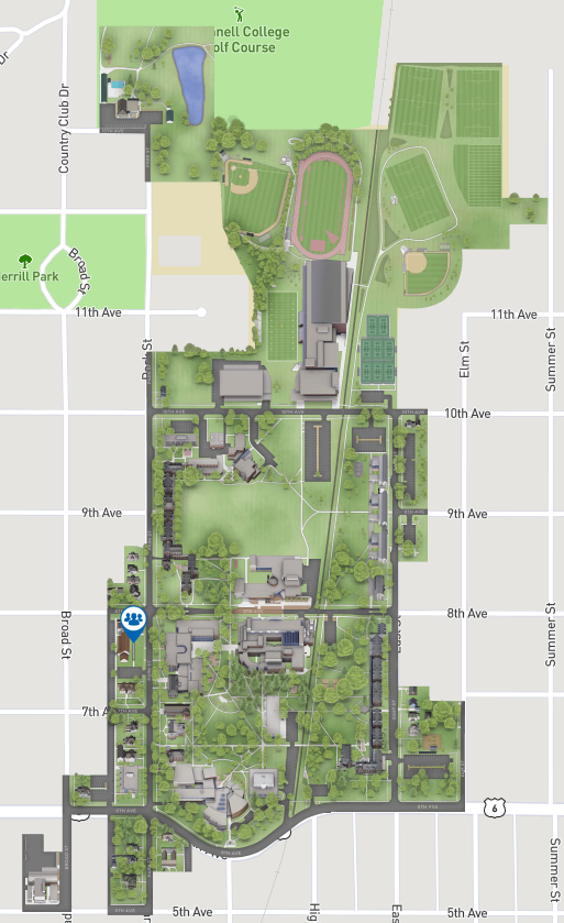 Map of Grinnell College Main Campus