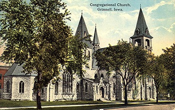 Postcard of Congregational Church in Grinnell