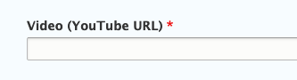 Video YouTube URL field