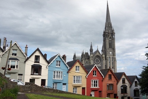 Houses and church in Ireland