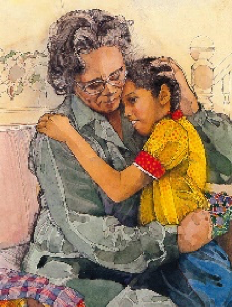 “Grandma, I will help you make your quilt,” Tanya said. Jerry Pinkney (1939- )