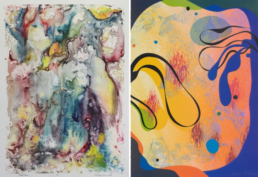 Monotypes by Philip Bennet and Carrie Moyer