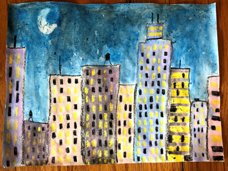 Sample drawing of a city skyline