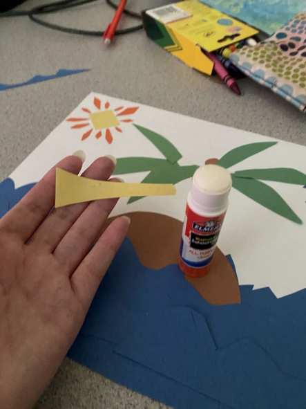 Image to show gluing down pieces