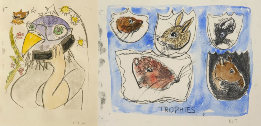 Two monotypes by Fay Stanford