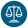 judicial scales icon representing equity