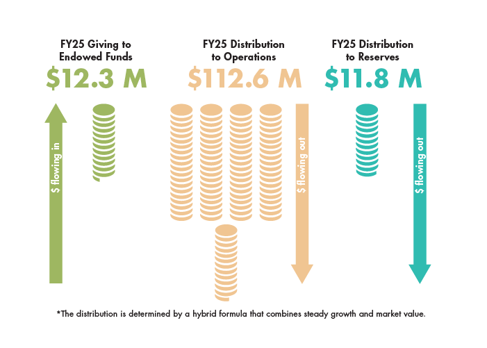 Graph: Endowment Revenue and Distribution