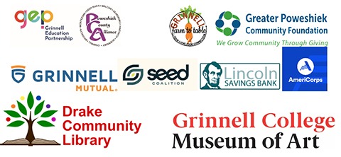 Logos for sponsors of Storytime Art in the Parks.