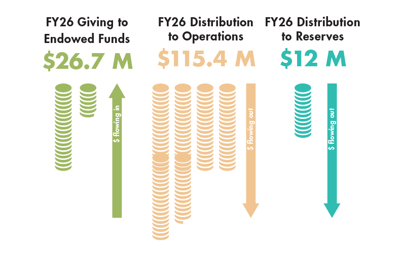 Graph: Endowment Revenue and Distribution