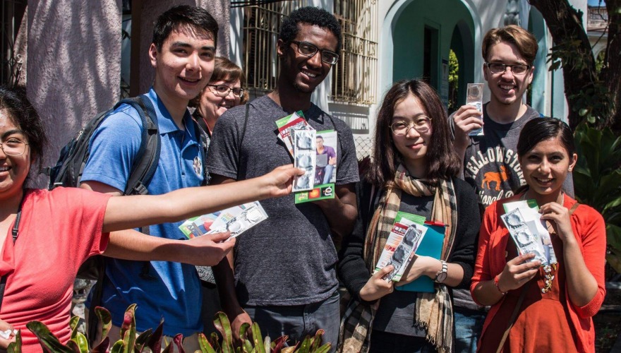 Yared Melesse and students particpate in community engagement in Havana Cuba