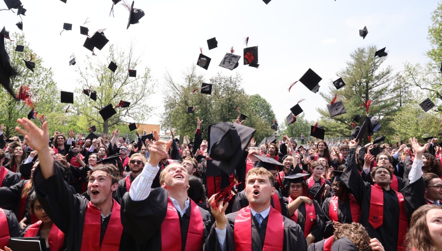 Tossing caps at 2023 commencement ceremony
