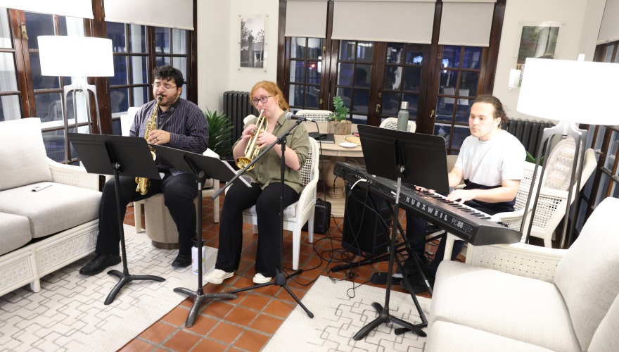 band playing in Hannah House