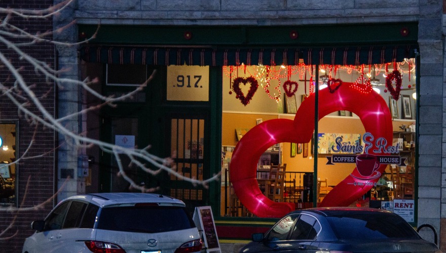 Saints Rest Outside for Valentines 