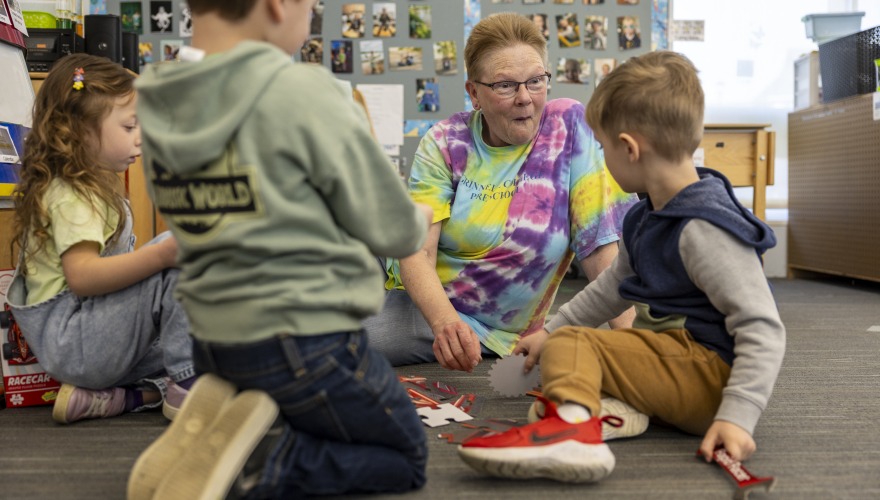 Karen Veerhusen-Langerud, who has served as the preschool’s lead teacher and director since 1997