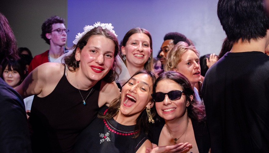 people smiling for camera 