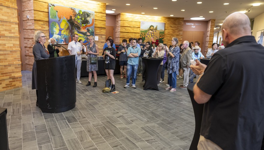Susan speaking at opening