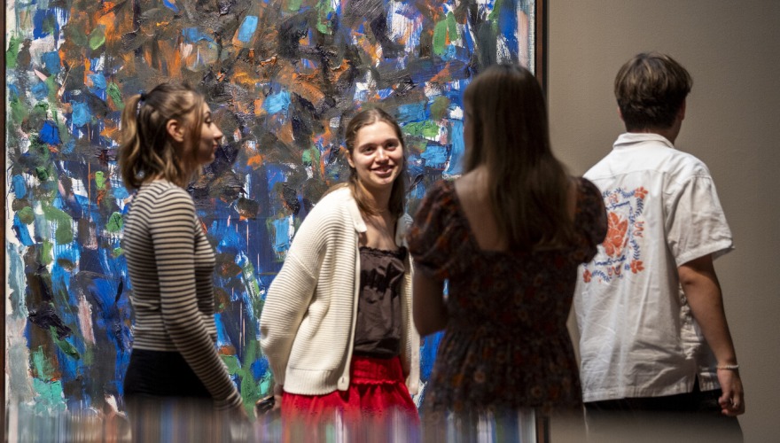 students at art gallery
