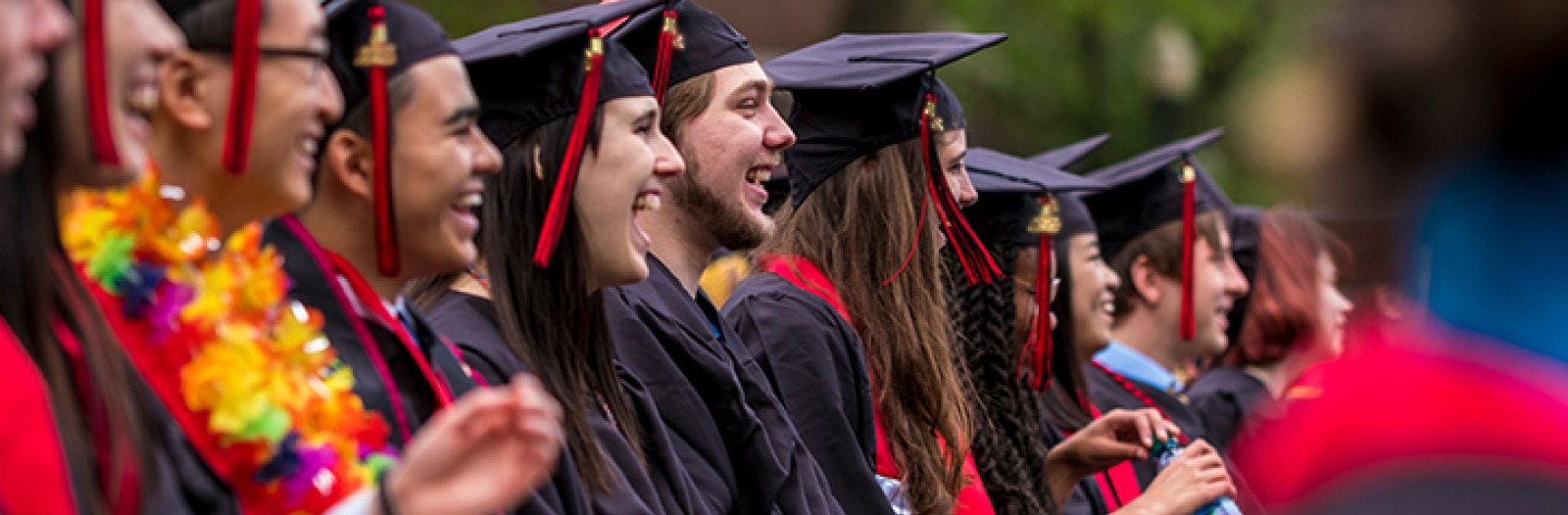 Students celebrating at Commencement 