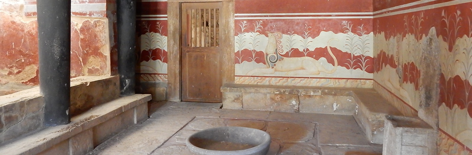 Red room at the Palace at Knossos, Crete