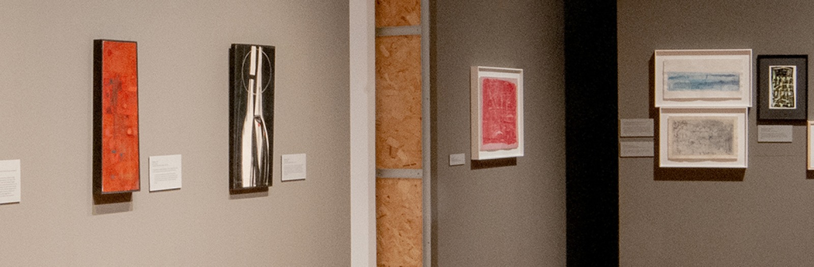 View of paintings in the Sonja Sekula exhibition.