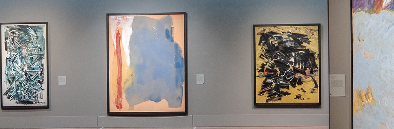View of paintings in the Abstract Expressionist Women exhibition.