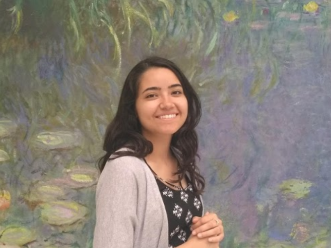 Cinthia Romo in front of Monet painting