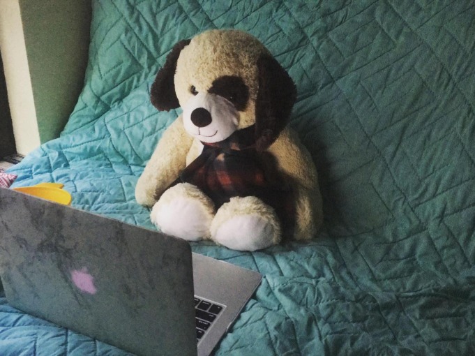Ahon's plushie on bed 