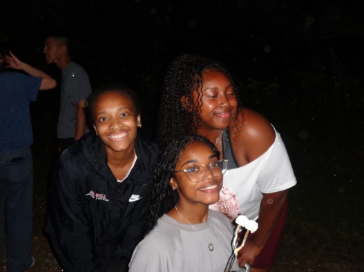 My PCPOP friends and I are enjoying a campfire at the College-owned environmental area.