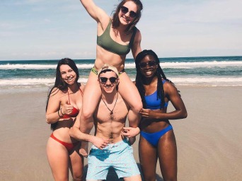 Group photo on beach 