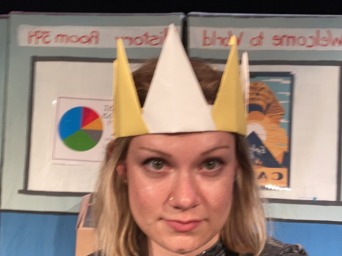 A selfie of me wearing the crown my kids made for me!