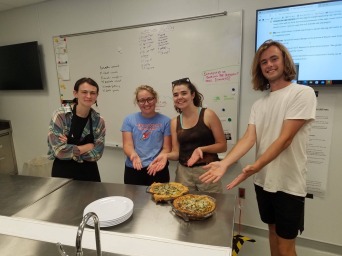 My coworkers and I made pies at the Global Kitchen at the College!
