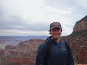 I smile with the Grand Canyon behind me!