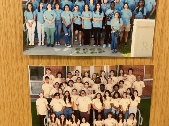 Two class photos of Grinnell Science Project. The above picture is from 2022 and below picture is from 2023.