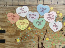 Heart messages written on wall