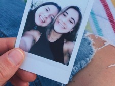 Picture of two girls in polaroid photo