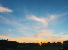 Picture of sky and sunset over horizon 