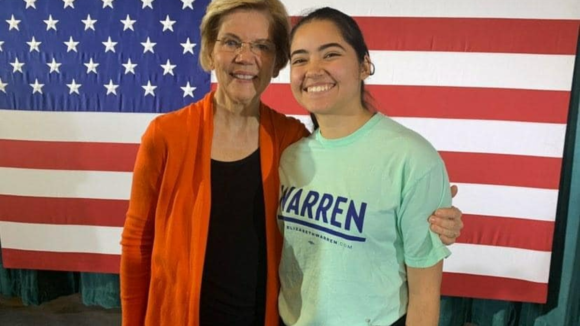Student Cinthia's picture with Senator Elizabeth Warren's