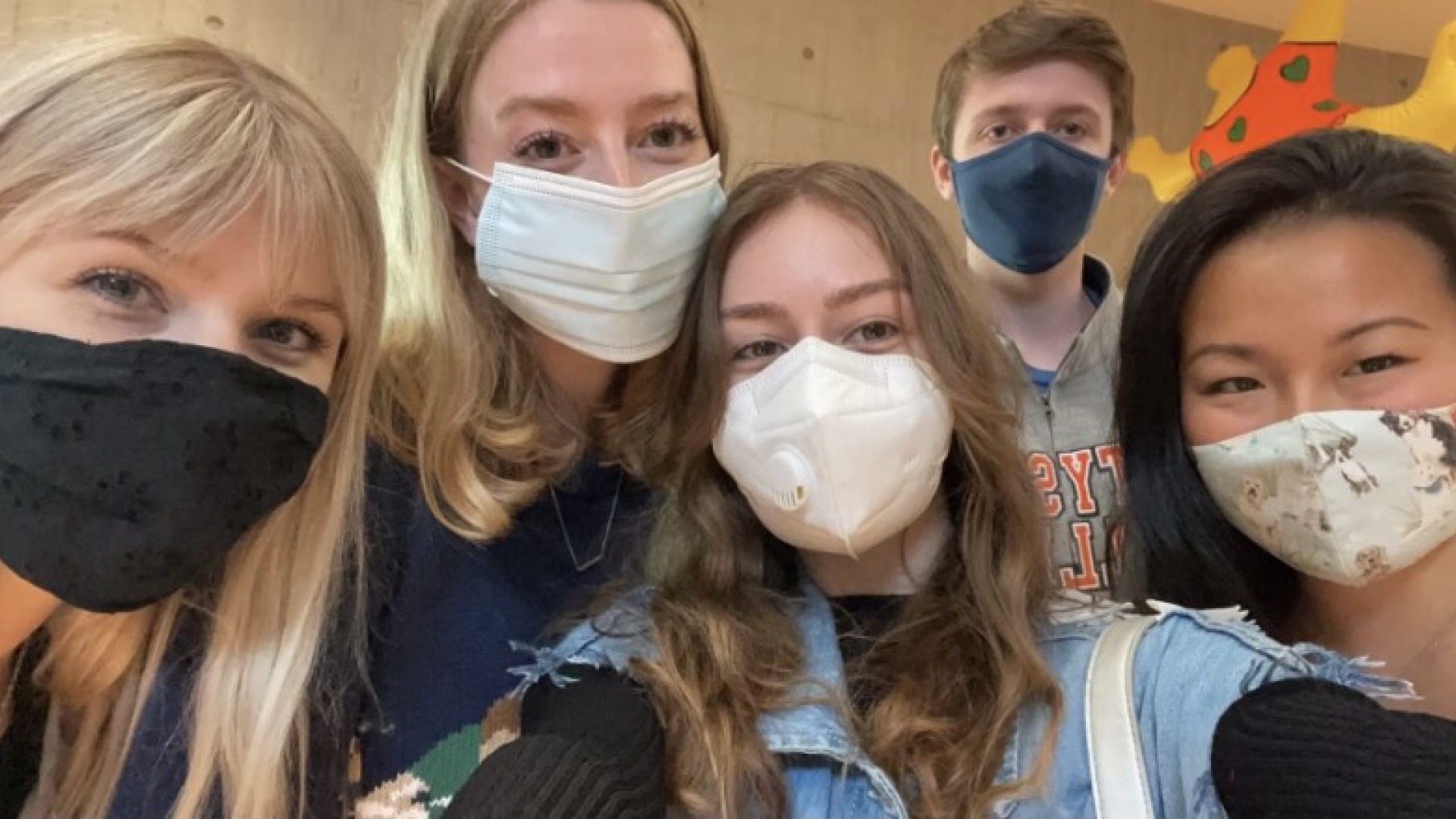 Group photo with masks on 