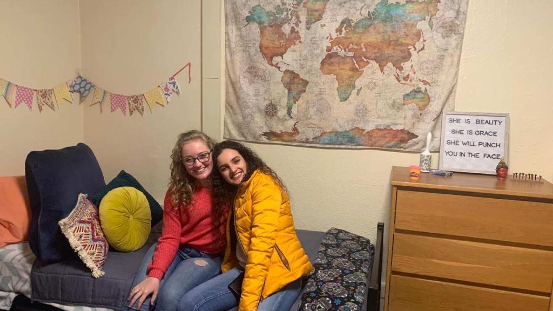 Me and Anto in our first year dorm room together