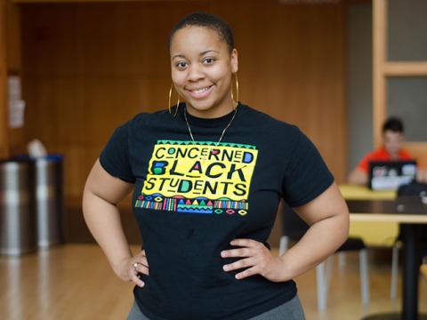 Alex Odom ’16 in a Concerned Black Students t-shirt